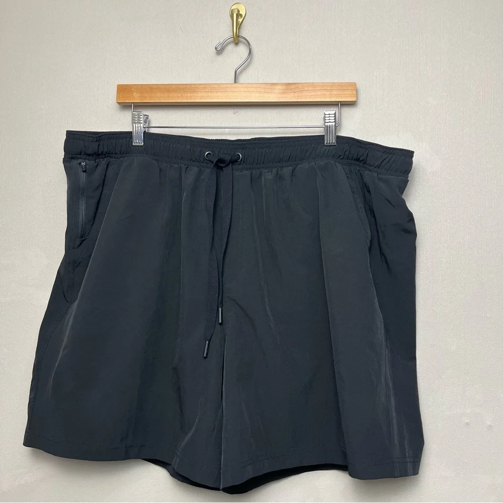 Mack Weldon Black Drawstring Active Wear 7” Shorts‎ w Built in Trunks Size XXL